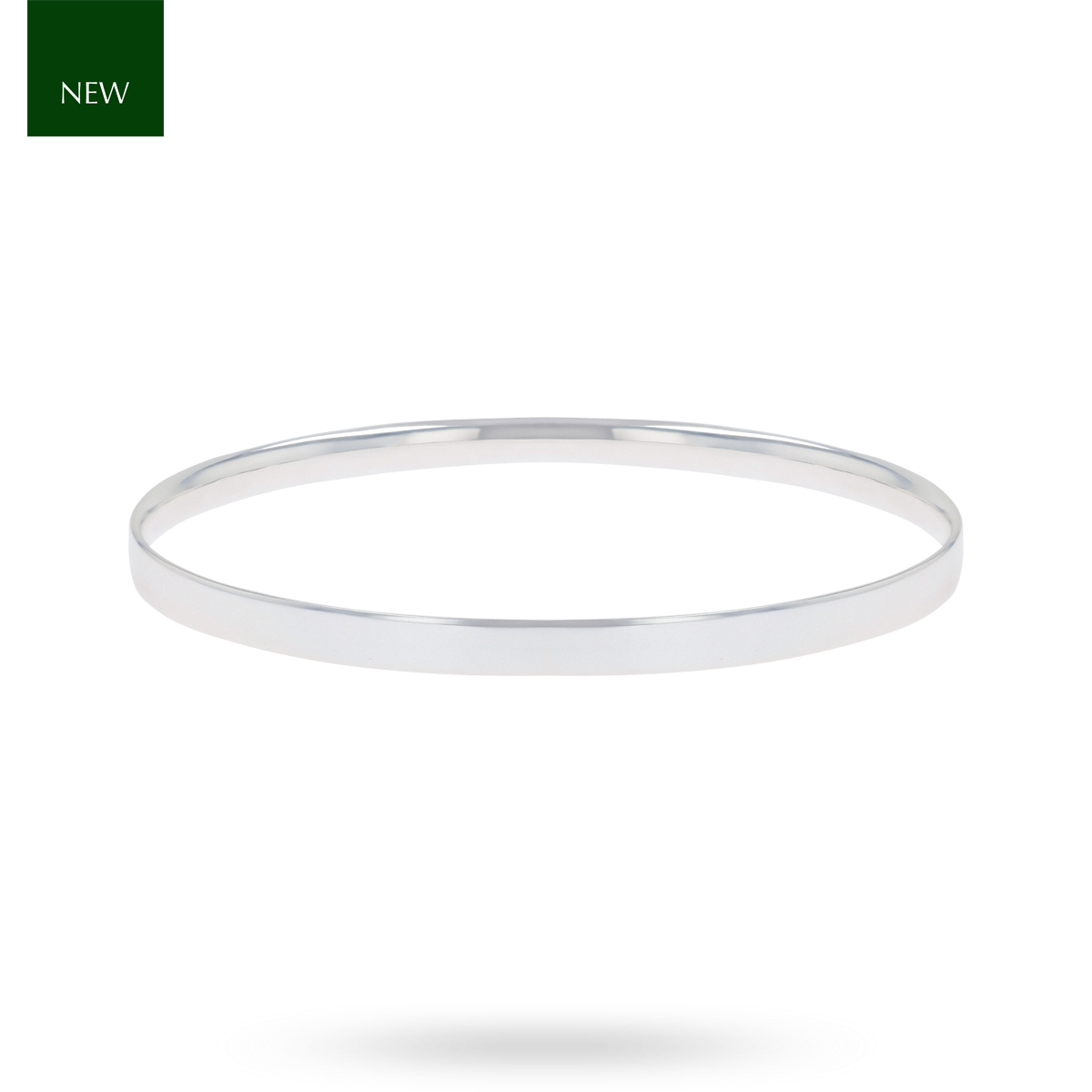 Sterling Silver Solid 5mm Oval Shaped Bangle