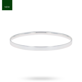 Sterling Silver Solid 5mm Oval Shaped Bangle