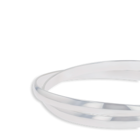 Sterling Silver Solid Double Round Shaped Bangle