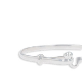 Sterling Silver Solid Hook Oval Shaped Tension Bangle