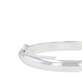 Sterling Silver Plain 7mm D Shaped Hinged Solid Bangle