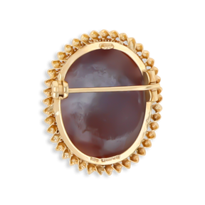 9ct Yellow Gold 25x19mm Oval Shaped Shell Cameo Brooch