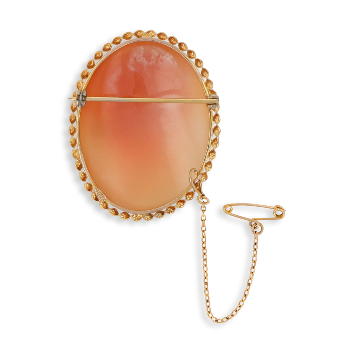 9ct Yellow Gold 35x27mm Oval Shaped Shell Cameo Brooch