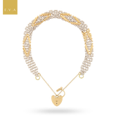 14ct Yellow & White Gold 7.5" Chevron Gate Bracelet