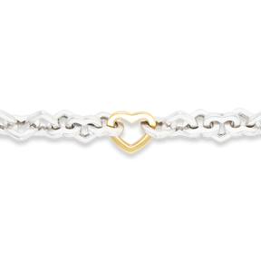 Tiffany & Co. 18ct Yellow Gold & Sterling Silver Heart Link Bracelet