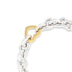 Tiffany & Co. 18ct Yellow Gold & Sterling Silver Heart Link Bracelet
