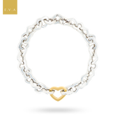 Tiffany & Co. 18ct Yellow Gold & Sterling Silver Heart Link Bracelet