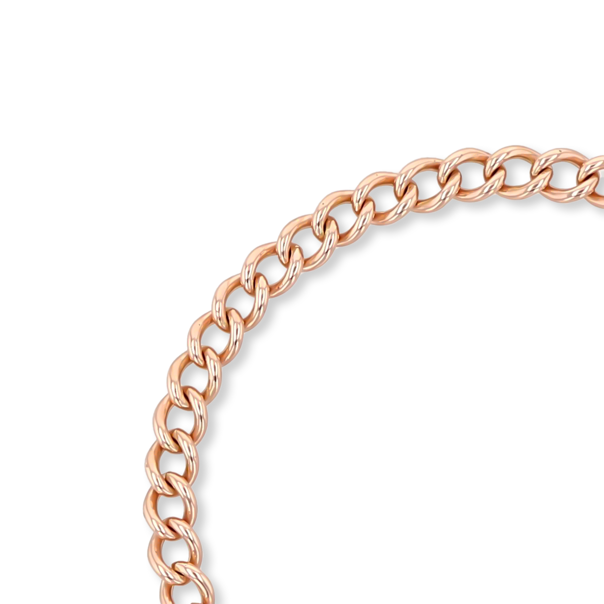 9ct Rose Gold Curb Charm Bracelet