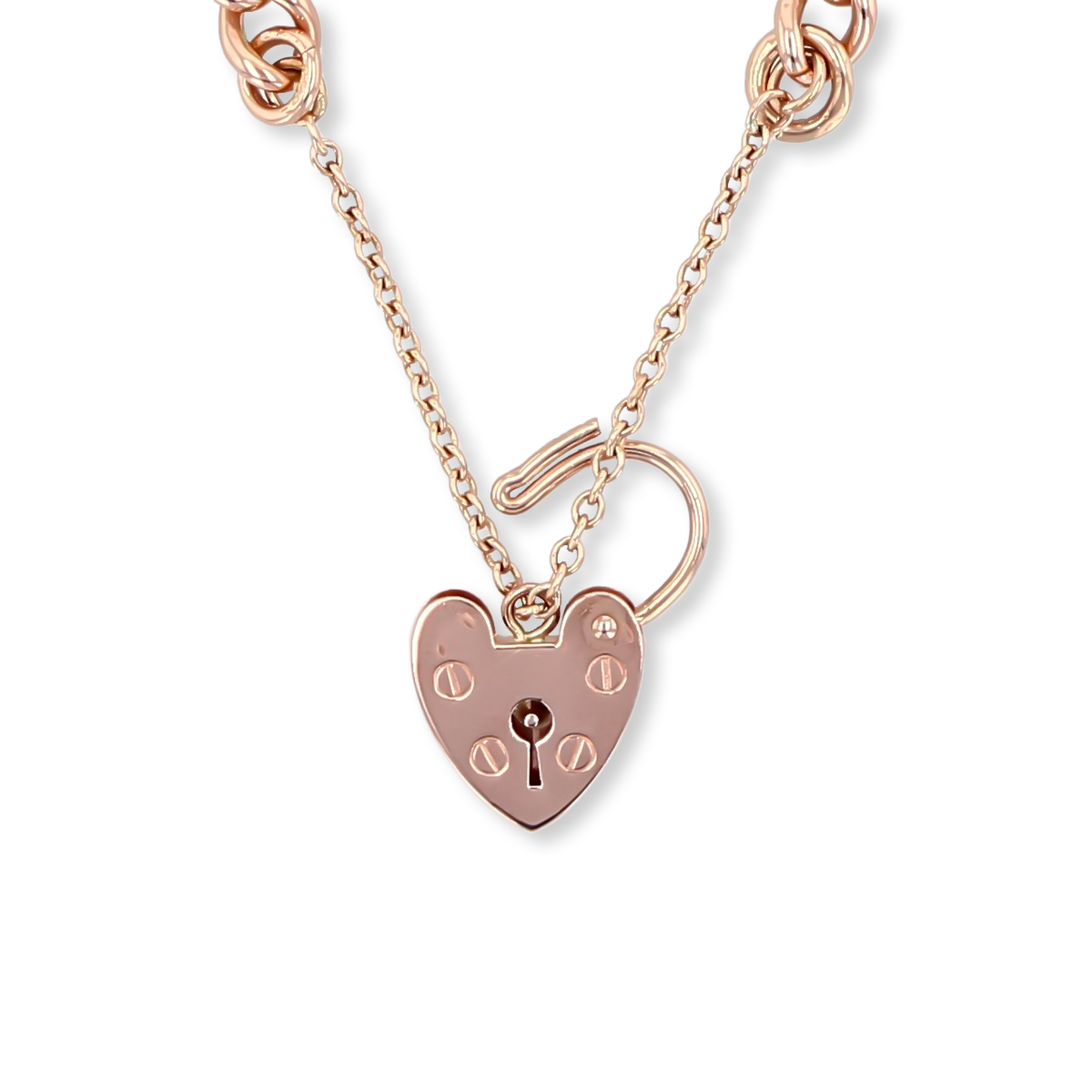 9ct Rose Gold Curb Charm Bracelet