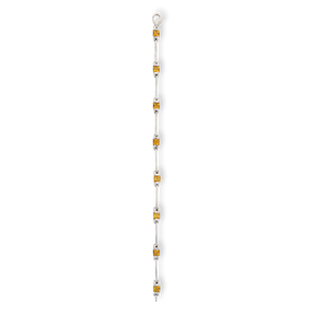 9ct White Gold Princess Cut Citrine Log Bracelet