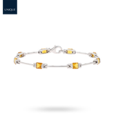 9ct White Gold Princess Cut Citrine Log Bracelet