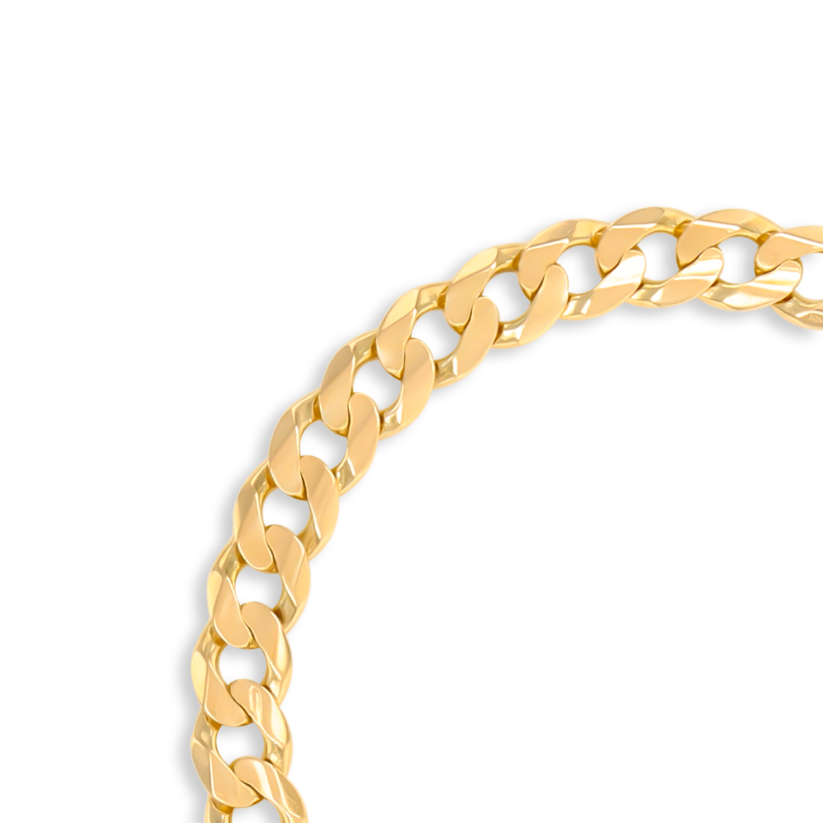 9ct Yellow Gold 8" Bevelled Curb Bracelet