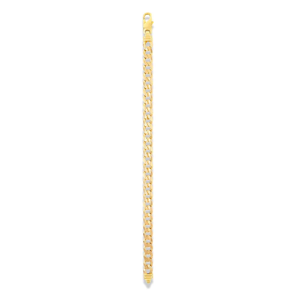 9ct Yellow Gold 8" Bevelled Curb Bracelet