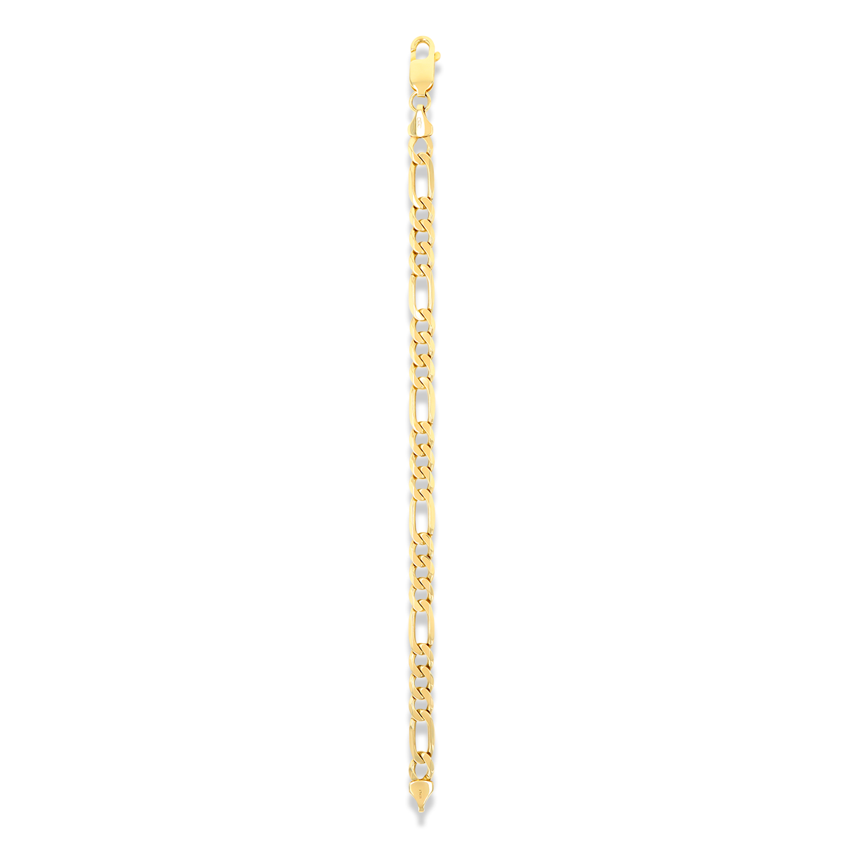 9ct Yellow Gold 8” 6.5mm Bevelled Figaro Bracelet