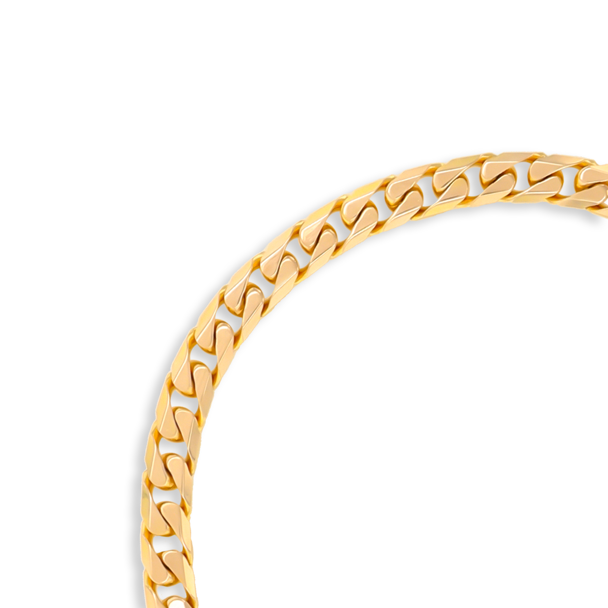 9ct Yellow Gold 8.5" Bevelled Cuban Curb Bracelet