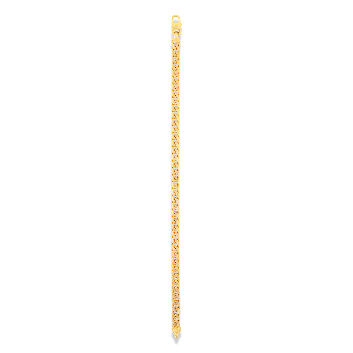 9ct Yellow Gold 8.5" Bevelled Cuban Curb Bracelet