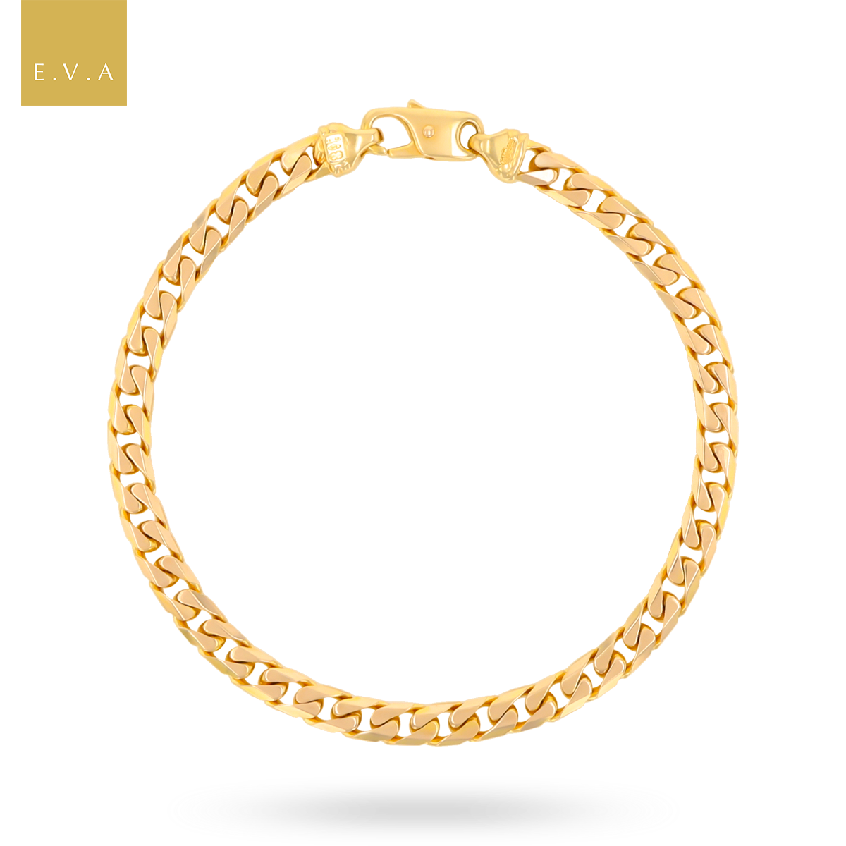 9ct Yellow Gold 8.5" Bevelled Cuban Curb Bracelet