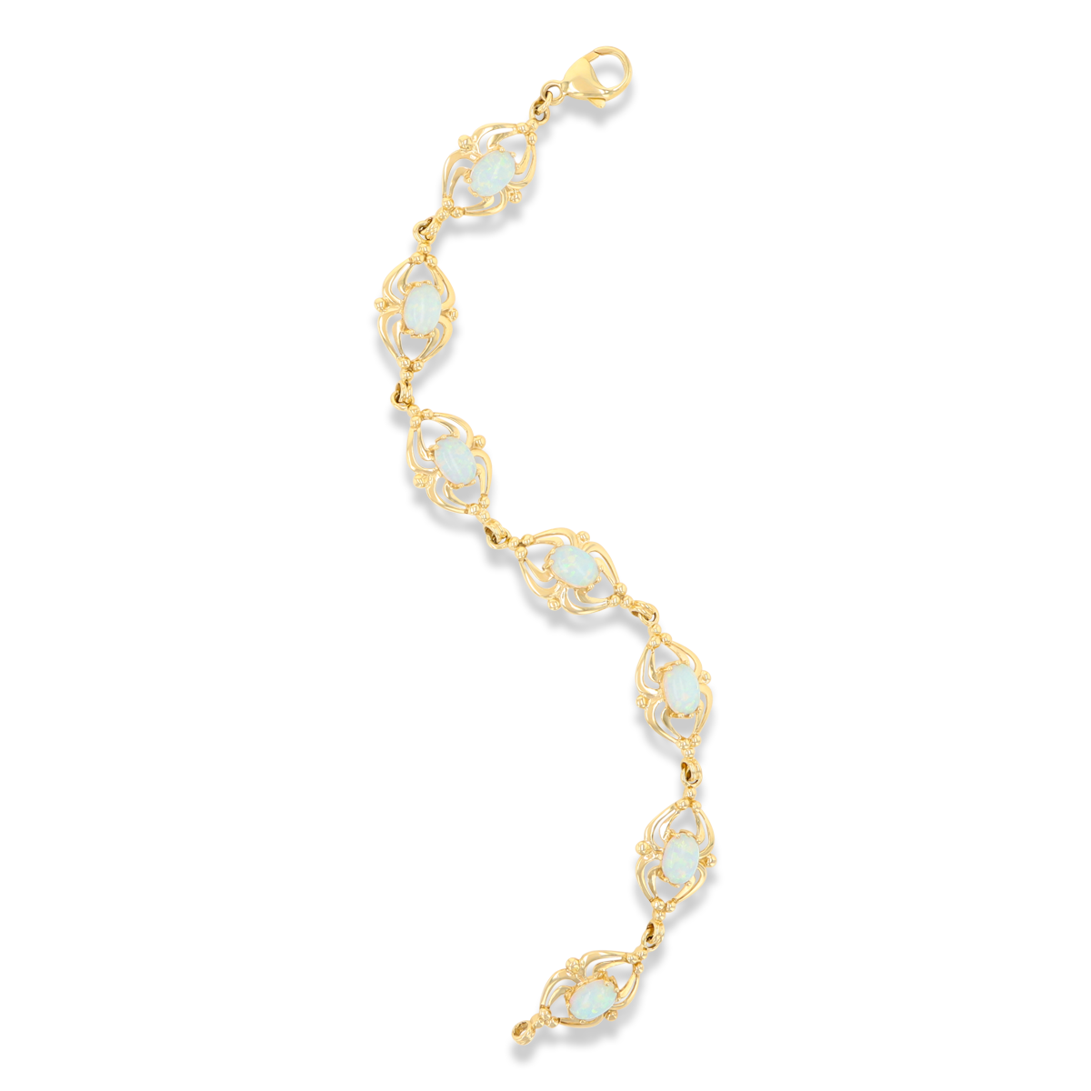 9ct Yellow Gold "Synthetic" Opal Openwork Bracelet