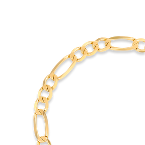 9ct Yellow Gold 8” 5.7mm Bevelled Figaro Bracelet