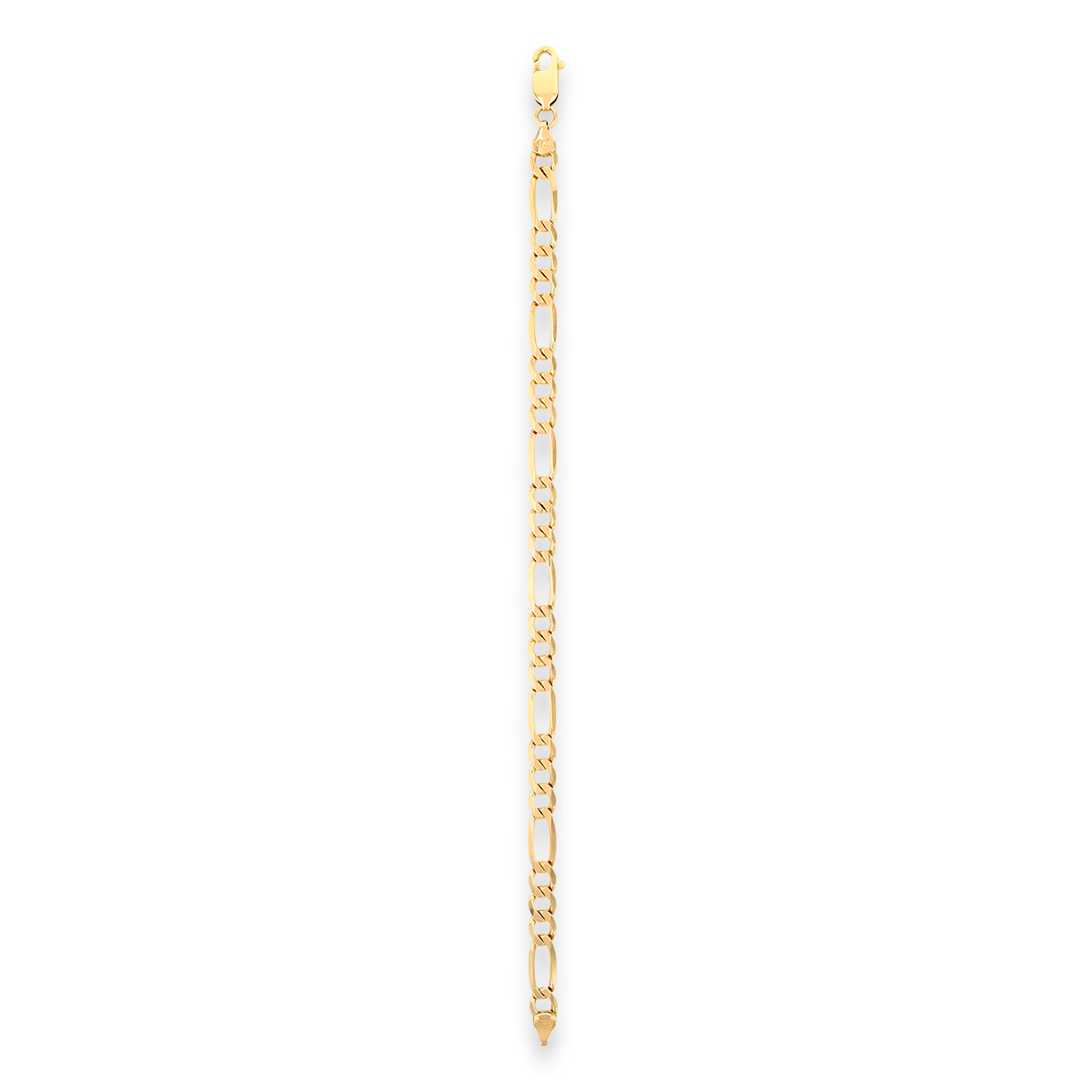9ct Yellow Gold 8” 5.7mm Bevelled Figaro Bracelet