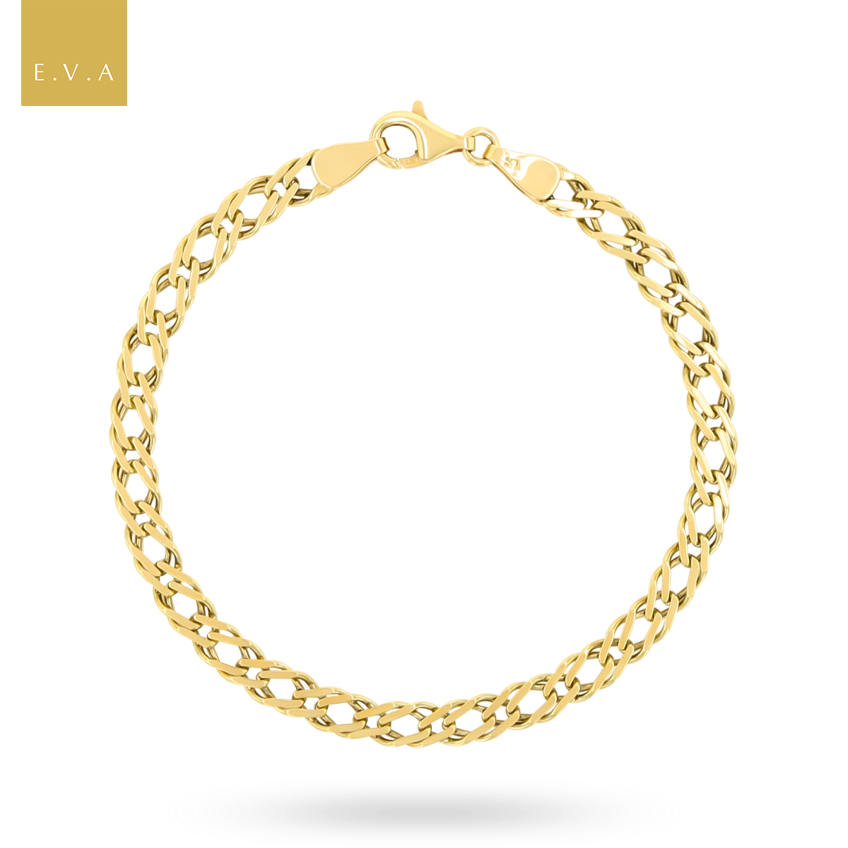 9ct Yellow Gold 7.5" Double Curb Bracelet