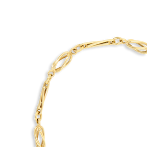 9ct Yellow Gold Twist Cage Interlocking Link Bracelet