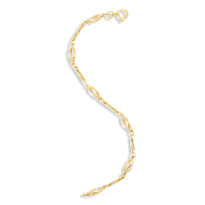 9ct Yellow Gold Twist Cage Interlocking Link Bracelet