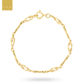 9ct Yellow Gold Twist Cage Interlocking Link Bracelet