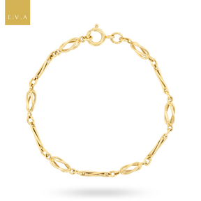 9ct Yellow Gold Twist Cage Interlocking Link Bracelet