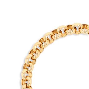 9ct Yellow Gold Hollow Belcher with Puffed Heart Shaped Padlock Bracelet