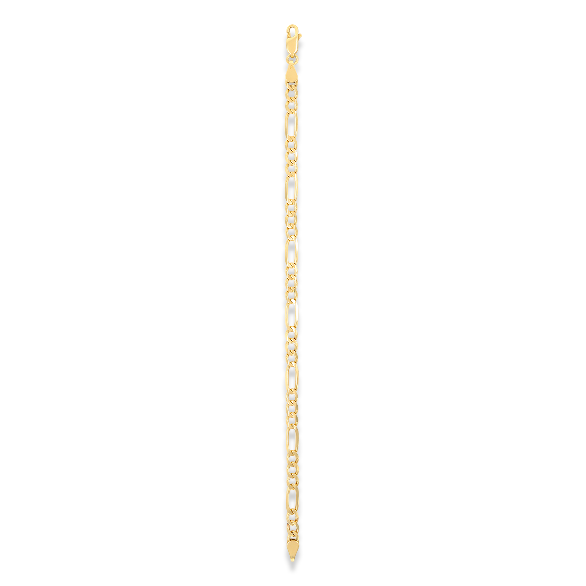 9ct Yellow Gold 7.75" 4.9mm Bevelled Figaro Bracelet