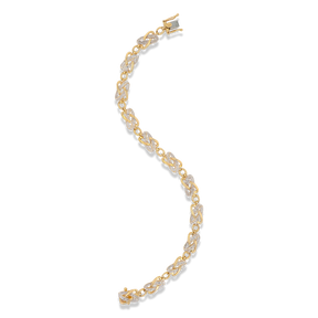 9ct Yellow Gold Diamond Set Knot Link Bracelet