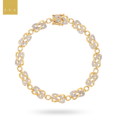 9ct Yellow Gold Diamond Set Knot Link Bracelet