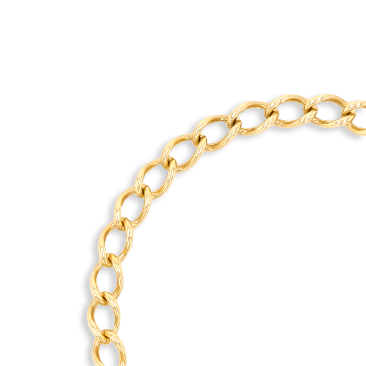 9ct Yellow Gold 5mm Curb Link Charm Bracelet