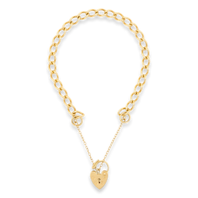 9ct Yellow Gold 5mm Curb Link Charm Bracelet