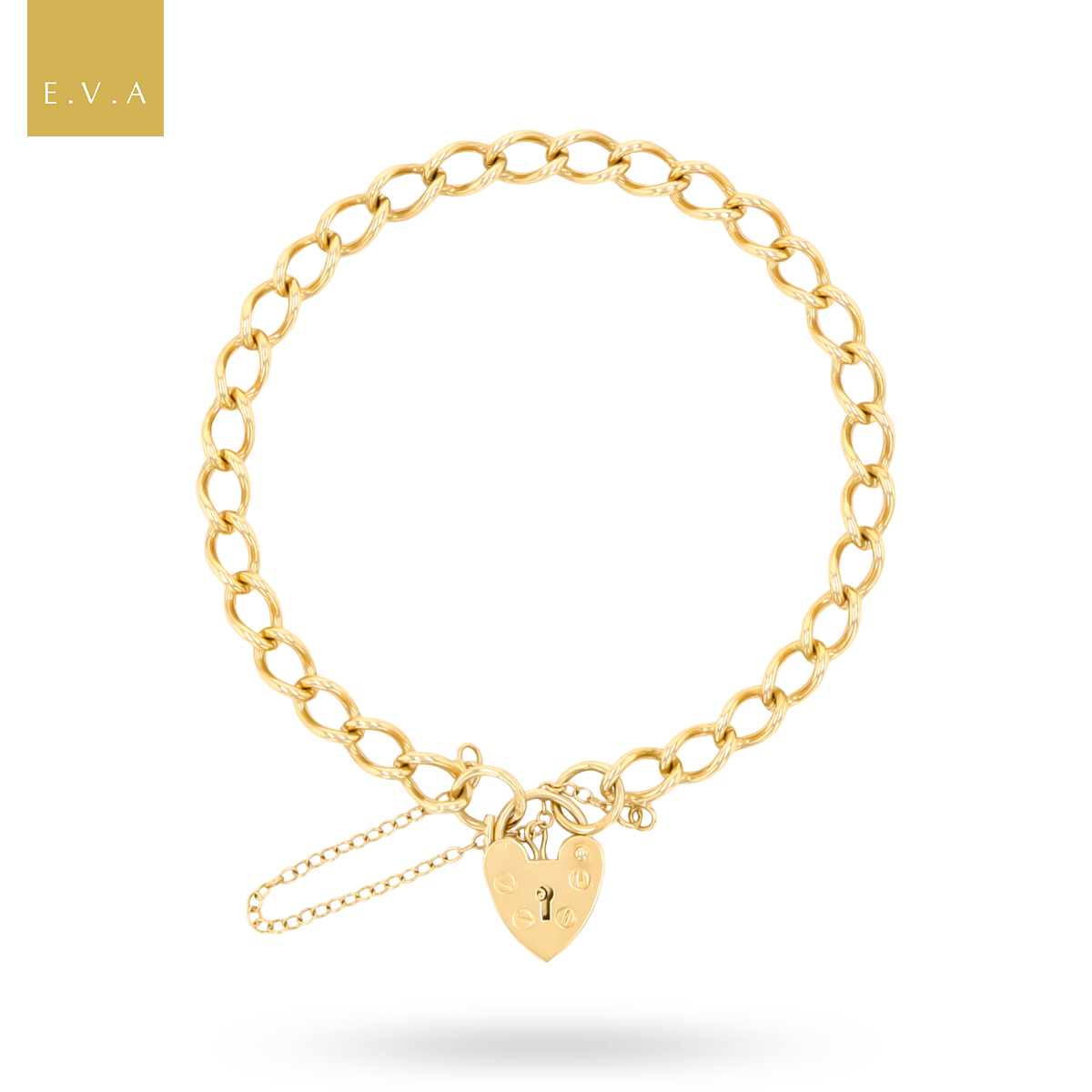 9ct Yellow Gold 5mm Curb Link Charm Bracelet