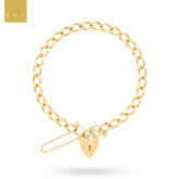 9ct Yellow Gold 5mm Curb Link Charm Bracelet