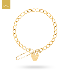 9ct Yellow Gold 5mm Curb Link Charm Bracelet