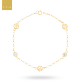 9ct Yellow Gold Trinity Knot Blue Topaz Bracelet