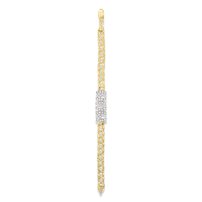 9ct Yellow Gold Large Cubic Zirconia MUM Curb Link Bracelet