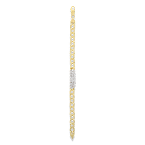 9ct Yellow Gold Cubic Zirconia MUM Plain & Engraved Curb Link Bracelet