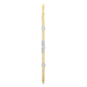 9ct Yellow Gold Cubic Zirconia MUM With Hearts Curb Link Bracelet