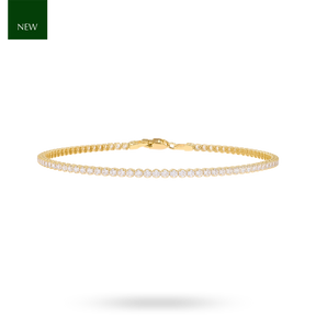 9ct Yellow Gold Cubic Zirconia Tennis Bracelet