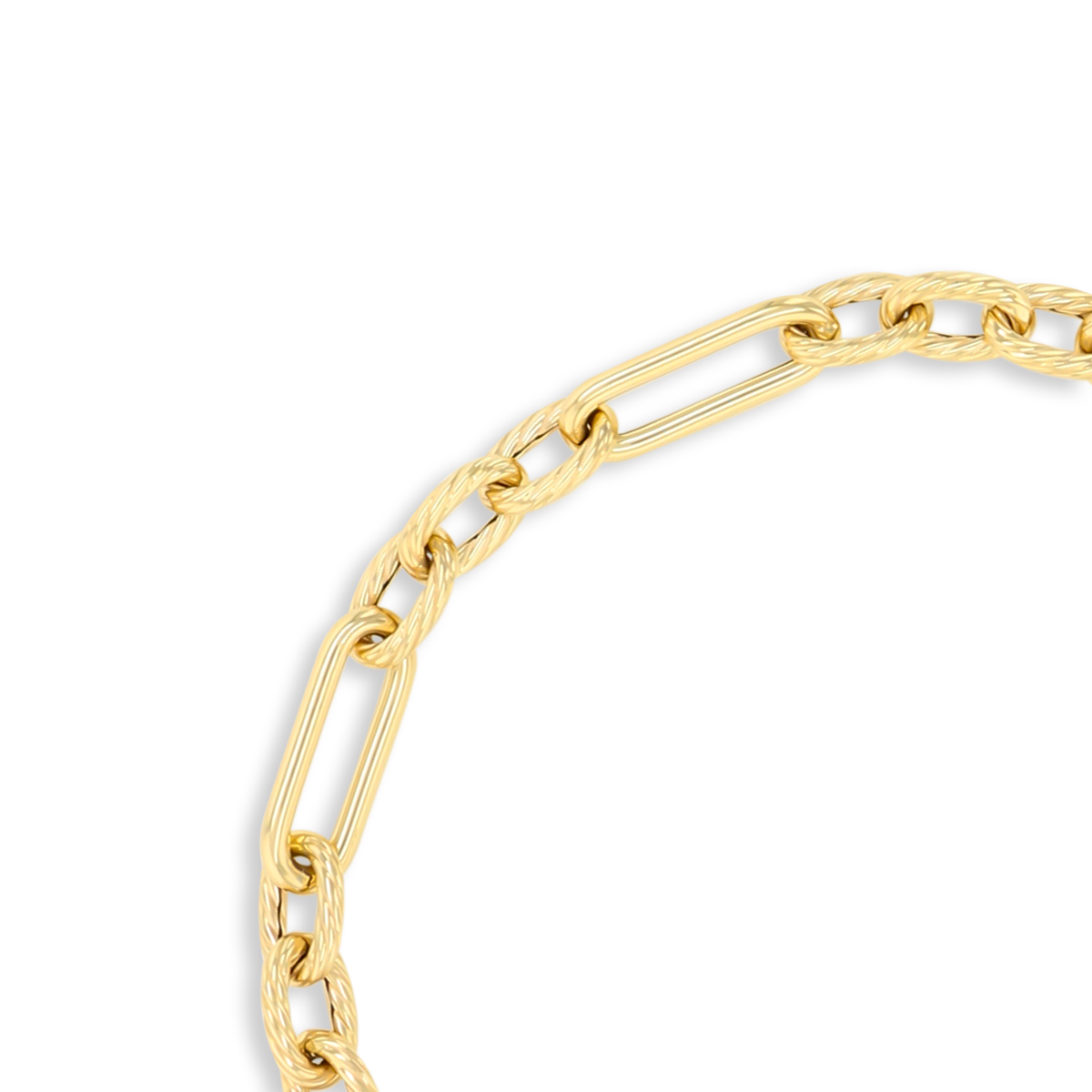 9ct Yellow Gold Polished & Twisted Oval Link Bracelet