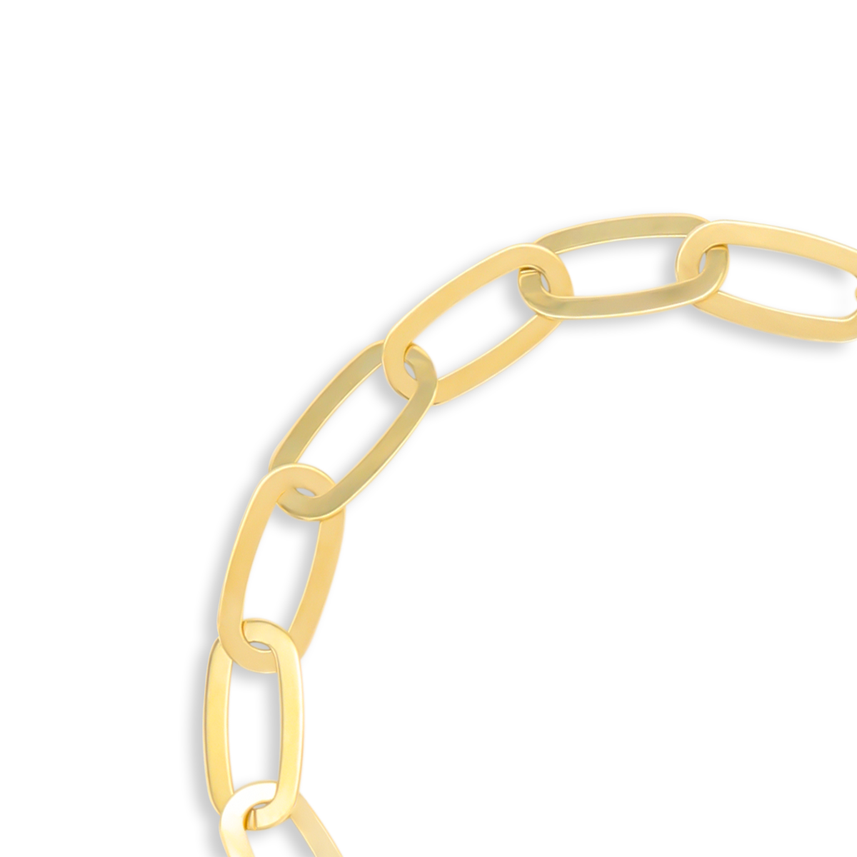 9ct Yellow Gold Elongated Flat Oval Link Bracelet