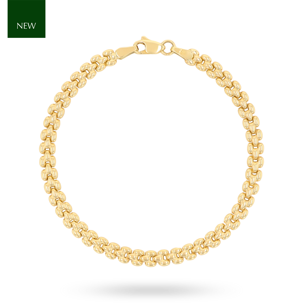 9ct Yellow Gold 4.5mm Brick Link Bracelet