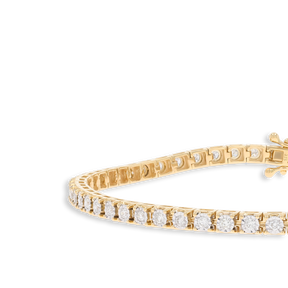 9ct Yellow Gold 1.00ct Diamond Tennis Illusion Set Bracelet