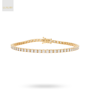 9ct Yellow Gold 1.00ct Diamond Tennis Illusion Set Bracelet