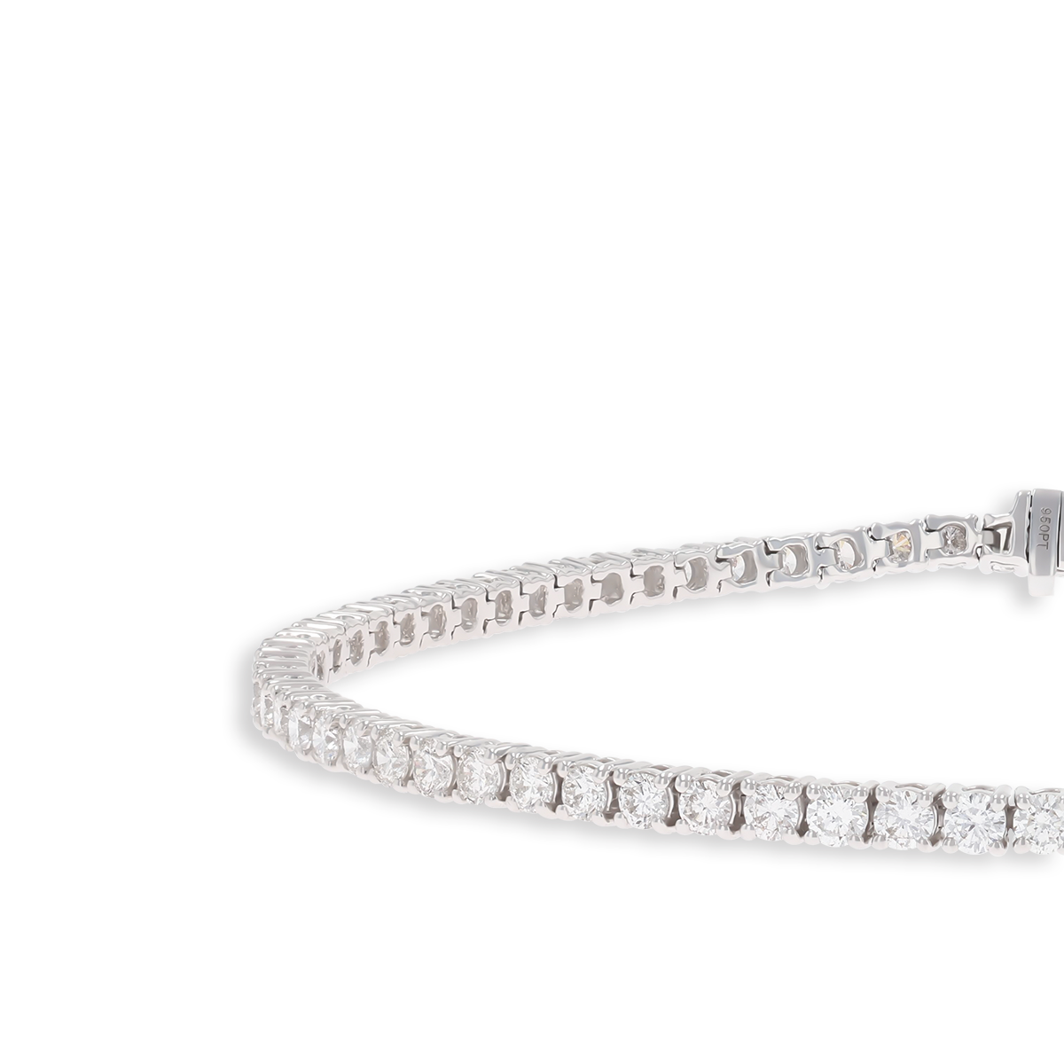 Platinum 3.01ct Diamond Tennis Claw Set Bracelet