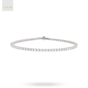 Platinum 3.01ct Diamond Tennis Claw Set Bracelet